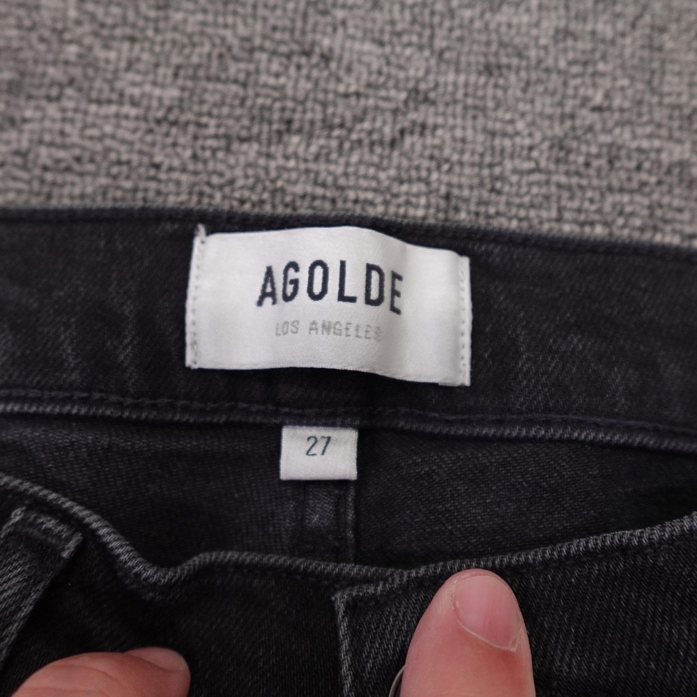 AGOLDE Nico Jeans Womens 27 Black Wash High Rise Slim Straight 27x28 Denim - Picture 4 of 12